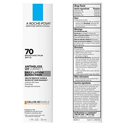La Roche-Posay Anthelios UV Correct Daily Lotion Sunscreen SPF 70, 1.7 fl oz