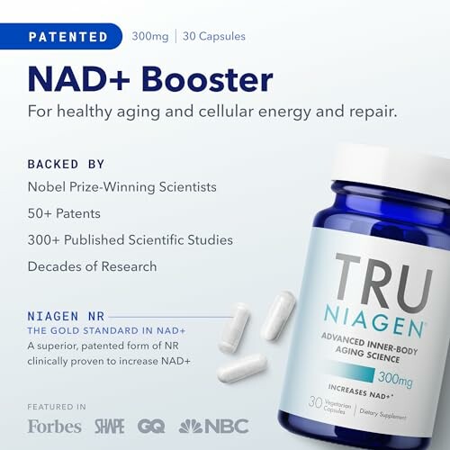 NAD+ booster supplement for cellular energy and repair.