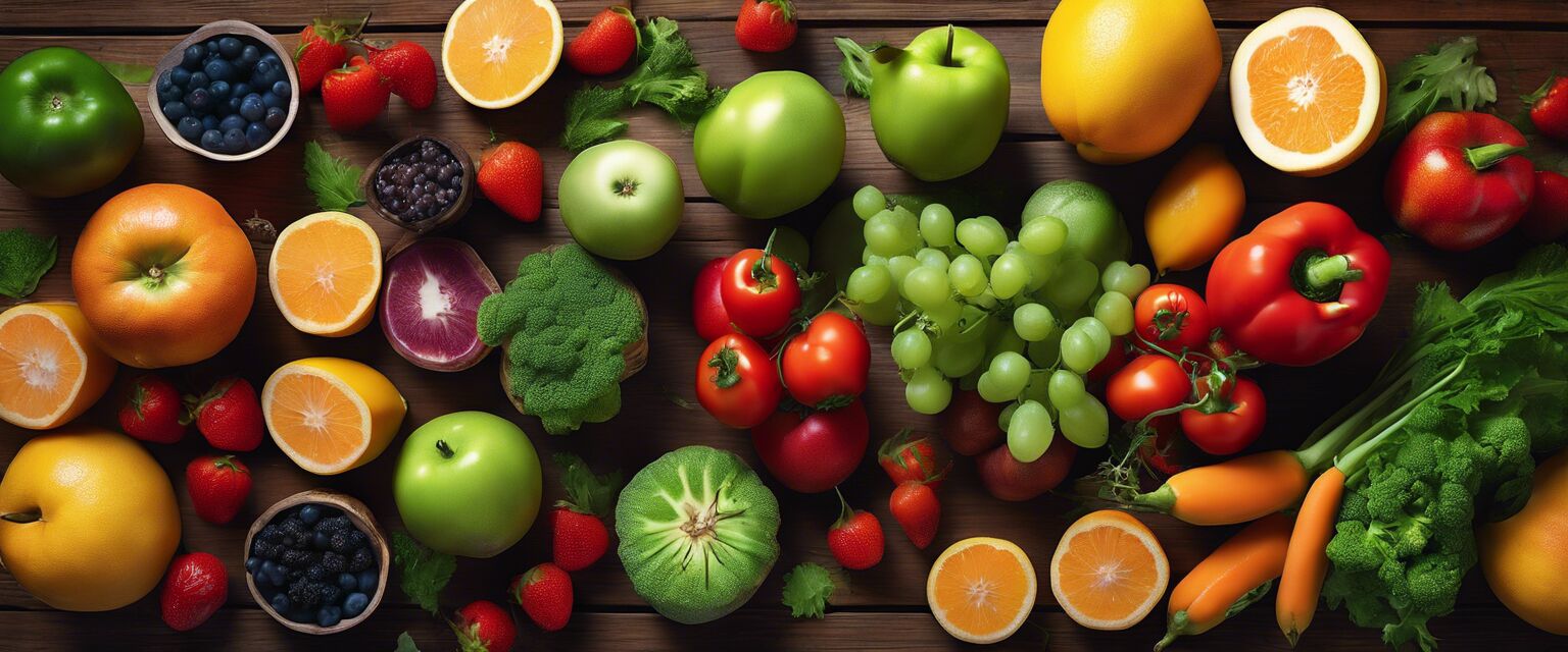 Colorful fruits and vegetables