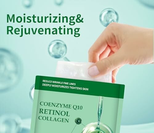 Hand holding skincare product with moisturizing benefits.