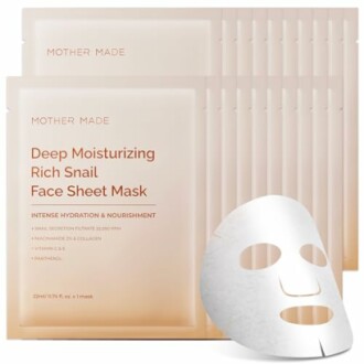 Pack of Mother Made Deep Moisturizing Rich Snail Face Sheet Masks.
